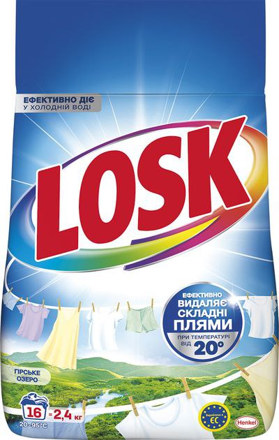 Порошок пральний ЛОСК автомат для білих та світлих речей Гірське Озеро 2,4кг
